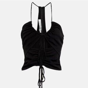 Christopher Esber Black Ruched Cut-Out Halter Top